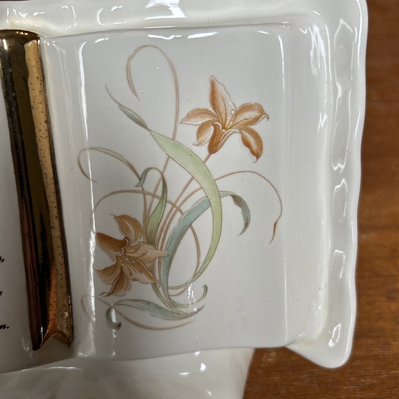 The Lord's Prayer Ceramic Book Vase Arnel's Vintage‎ Lord's Prayer circa 1970s - Picture 3 of 5
